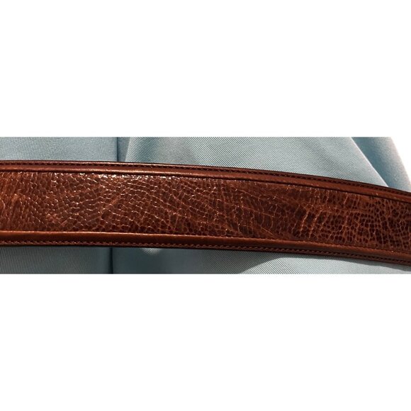 Genuine Ostrich Leather Belt Brown Size 38 Textured Pattern - Picture 6 of 9